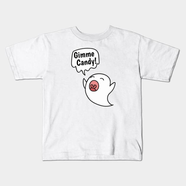 Gimme Candy! Halloween Funny Ghost for Trick Or Treat Kids T-Shirt by InfinityTone